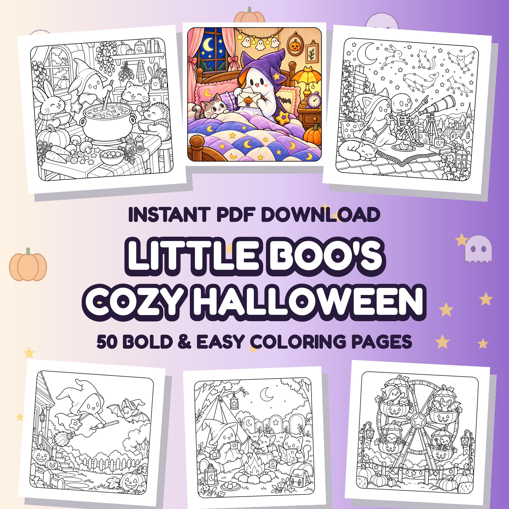 Little Boo's Cozy Halloween Printable Coloring Pages (2 of 6)