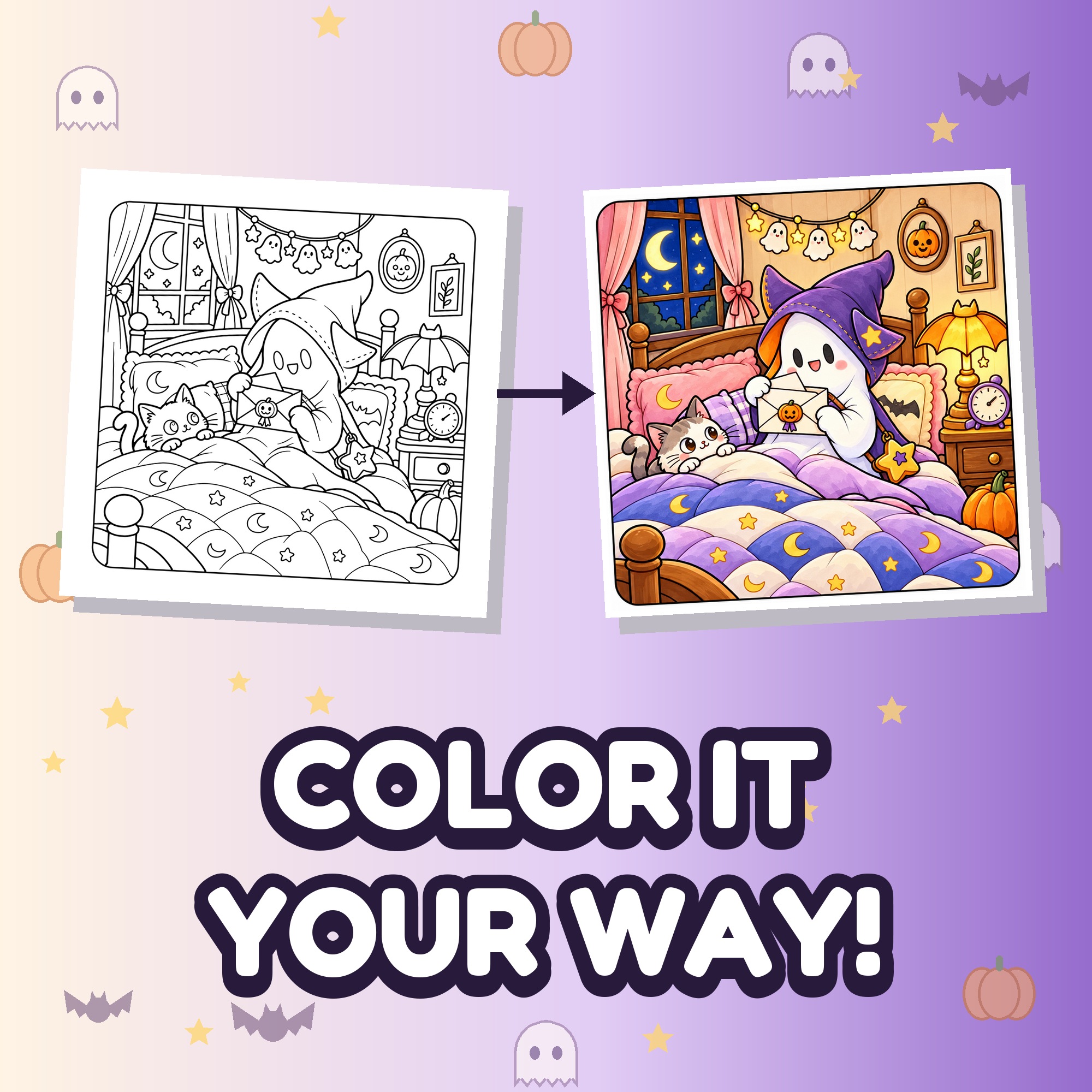 Little Boo's Cozy Halloween Printable Coloring Pages (3 of 6)